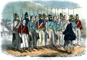 Soldati giapponesi in esercitazione, 1864