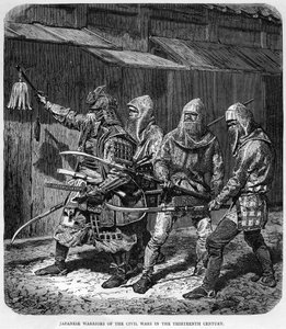 Guerrieri giapponesi delle guerre civili nel tredicesimo secolo, c1875
