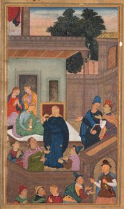 Gesù resuscita la figlia di Giairo dai morti, da uno Specchio di Santità Mirat al-quds..., 1602-16 da Unbekannt