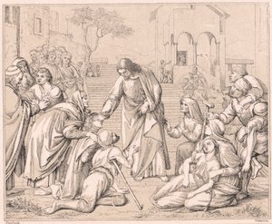 Gesù guarisce le moltitudini, c1880 da Unbekannt