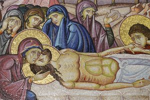 Gesù deposto nel nuovo sepolcro di Giuseppe di Arimatea, (dettaglio) da Unbekannt