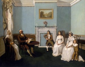 John Middleton con la sua famiglia nel suo salotto, c1796 da Unbekannt
