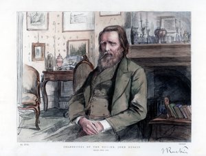 John Ruskin 1819-1900, critico, autore, poeta e artista inglese, 1886 da Unbekannt
