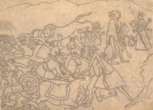 Kali presenta le teste di Chanda e Munda a Durga... il Devi Mahatmya..., ca. 1780 da Unbekannt
