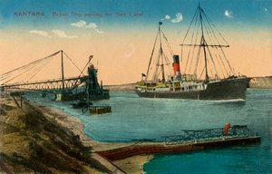 Kantara - Nave britannica che attraversa il Canale di Suez, c1918-c1939