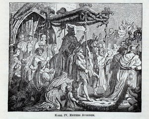 Carlo IV entra ad Avignone da Unbekannt