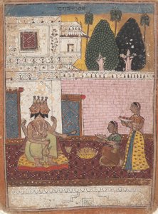 Khambavati Ragini...da una serie dispersa di Ragamala Ghirlanda di Modi Musicali, 1700-1725