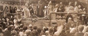 Re Carlo IV che presta giuramento di incoronazione a Budapest il 30 dicembre 1916, 1916 da Unbekannt