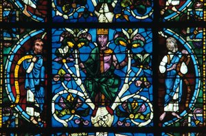 Re Davide, vetrata, Cattedrale di Chartres, Francia, 1145-1155