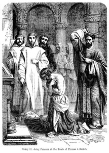 Re Enrico II che fa penitenza sulla tomba di Thomas a Becket, Cattedrale di Canterbury da Unbekannt