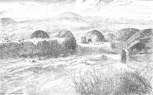 Kraal dove il principe Luigi Napoleone e il suo gruppo si sono fermati e sono stati attaccati, c1880 da Unbekannt