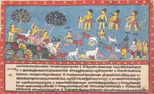 Krishna, Balarama e i mandriani... da un Bhagavata Purana disperso..., 1800-1825 da Unbekannt