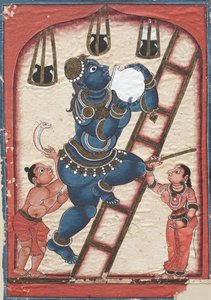 Krishna che ruba la cagliata, fine 1700s da Unbekannt