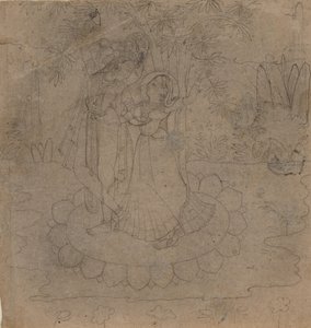 Krishna e Radha in Piedi su un Loto, fine XIX-inizio XX secolo da Unbekannt