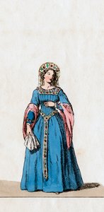 Dama di compagnia, costume per il dramma di Shakespeare, Enrico VIII, XIX secolo