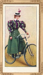 Ciclista donna con gonna divisa, 1939 da Unbekannt