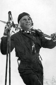 Laila Schou-Nilsen, sciatrice norvegese, Giochi Olimpici Invernali, Garmisch-Partenkirchen, Germania, 1936 da Unbekannt