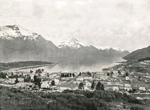 Lago Wakatipu e le montagne, Queenstown, Nuova Zelanda, 1895