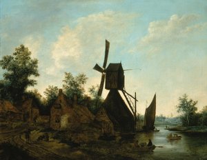 Paesaggio con mulino a vento, XVII secolo