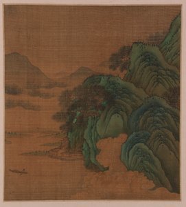 Paesaggio: colline, valle e torrente, forse dinastia Ming, 1368-1644 da Unbekannt