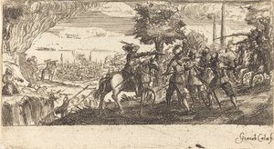 Paesaggio con scena di battaglia da Unbekannt