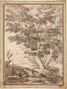 Paesaggio con gruppo di alberi da Unbekannt