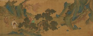 Paesaggio con immortali taoisti nelle montagne, dinastia Ming o Qing, XVII secolo da Unbekannt