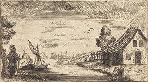 Paesaggio con Figura e Barca da Unbekannt