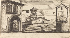 Paesaggio con un pozzo da Unbekannt