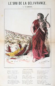 Le Sou de la Delivrance caricatura e foglio di canzoni, Guerra Franco-Prussiana da Unbekannt