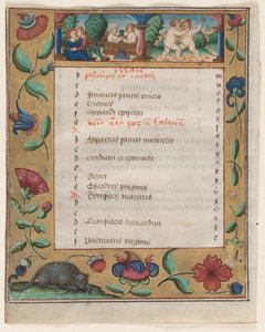 Foglio da un Salterio e Libro di Preghiere: Pagina del Calendario con Lavori verso, c. 1524 da Unbekannt