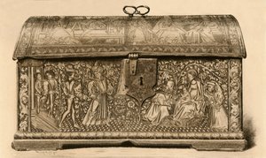 Cofanetto in pelle con decorazione incisa, 15° secolo, 1903