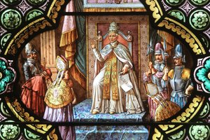 Leone XIII. La bolla del rosario. Vetrata. Santuario di Nostra Signora di La Salette, La Salette-Fallavaux da Unbekannt