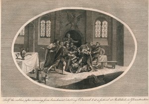 Leofa il ladro che pugnala Edmund I a un festival a Pucklekirk, Gloucestershire 946 1793 da Unbekannt