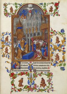Les Très Riches Heures del duca di Berry, Folio 158r - La messa di Natale