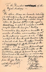 Lettera a Benjamin West, Presidente della Royal Academy, 1803 1904 da Unbekannt