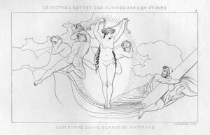 Leucotea, la divinità marina, salva Ulisse nella tempesta, c1833 da Unbekannt