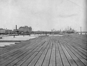 Argine e molo dei battelli a vapore, New Orleans, c1897 da Unbekannt