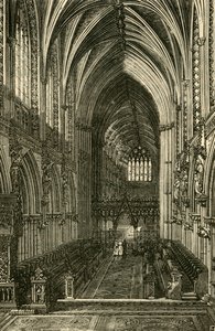 Interno della Cattedrale di Lichfield, vista verso ovest, 1898