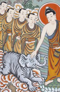 Vita di Buddha Addomesticare un elefante, Seoul, Corea del Sud da Unbekannt