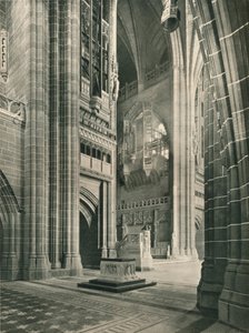 Cattedrale di Liverpool: vista generale dal transetto commemorativo. Architetto, Sir G. Gilbert Scott, 1924