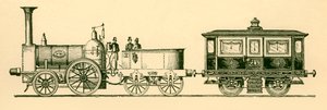 Locomotiva e Salone Reale, Ferrovia Londra e Birmingham, 1843, 1930 da Unbekannt