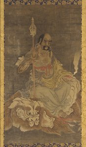 Lohan, seduto su un leone, dinastia Ming, 1368-1644 da Unbekannt