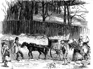 Carri del ghiaccio a Londra, 1850 da Unbekannt