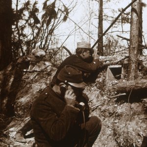 Posto di vedetta, Bois-le-Prêtre, Francia settentrionale, c1914-c1915