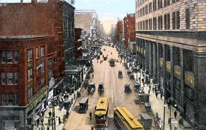 Guardando verso est lungo Market Street da City Hall, Philadelphia, Pennsylvania, USA, c1900 da Unbekannt