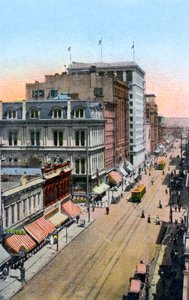 Vista verso nord lungo Third Street, Portland, Oregon, USA, primi anni 1900 da Unbekannt