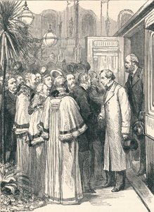Lord Beaconsfield e Lord Salisbury alla Stazione Ferroviaria di Charing Cross da Unbekannt