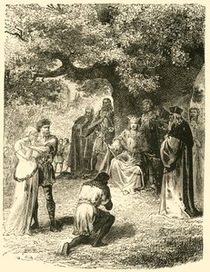 Luigi IX, dispensando giustizia nella foresta di Vincennes, XIII secolo, 1890 da Unbekannt