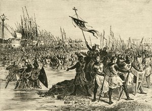 Luigi IX. Sbarco in Egitto, 1249, 1890 da Unbekannt